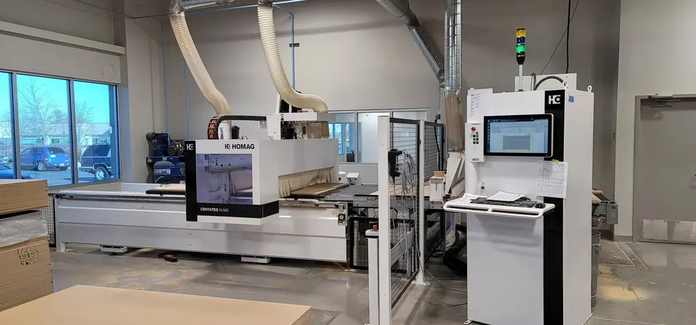 A Homag Centateq N-500 CNC machining center on the production floor. Photo provided by Jeremy Barker.